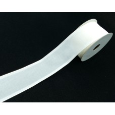 1.5 Inch Ivory Organza Wired Ribbon with Grosgrain Edges, 10 Yards (Lot of 1 Spool) SALE ITEM